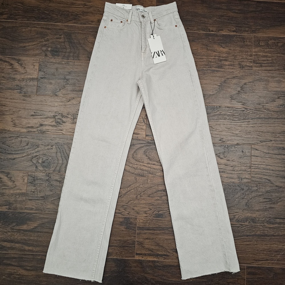 Zara Gray Flare & Wide Leg Jeans